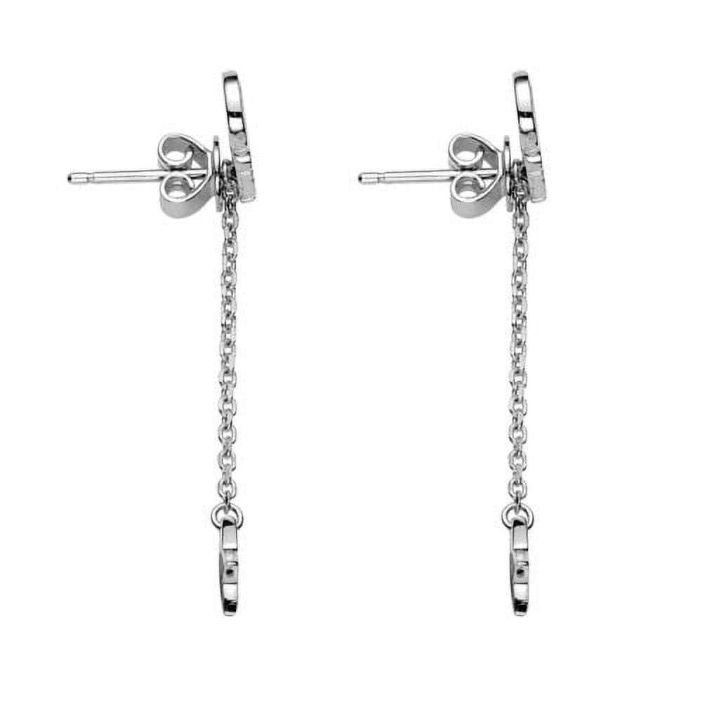 Personalized Planet Women's Sterling Silver Name with Star Charm Dangle Crawler Earrings