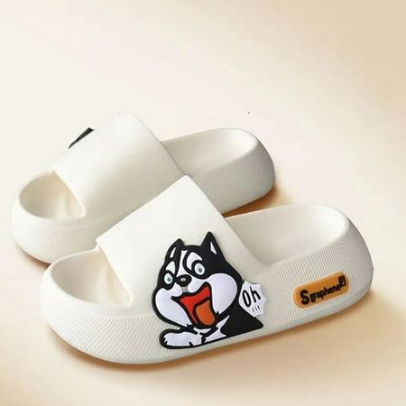 

PIKADINGNIS Cute Husky Dog Sticker Thick Sole Women Slippers Bathroom Beach Indoor Sandals 2022 Summer New Couple Slides Cool Men Shoes