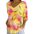 thumbnail image 2 of Endives Women's Elegant Shirts 3/4 Length Sleeve Casual Loose with Round Neck Shirts Womens Tops 2025, 2 of 6