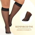 thumbnail image 5 of Manzi 10 Pairs Plus Size Knee High Stockings for Women 15D Sheer Nylons Socks with Wide Calf, 5 of 8