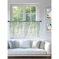 thumbnail image 4 of Sheer Curtains 54 Inch Length 2 Panels Set for Kitchen, Eucalyptus Leaves Semi Sheer Curtains for Windows, Green Summer Botanical Weeping Voile Window Treatments Rod Pocket Curtain, 4 of 7