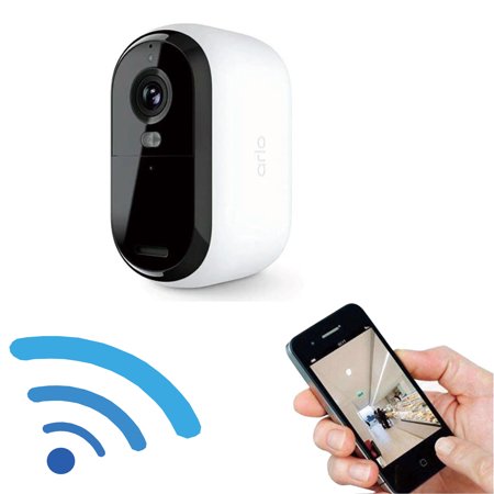 Arlo Essential Spotlight Camera, Wireless Security Camera, Outdoor Camera HD (2nd Gen),1080p Video, Color Night Vision, Direct to WiFi, Surveillance cam, White