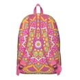 thumbnail image 5 of Artistic Mandala School Backpack for Women, Ethnic Boho Folk Style Canvas Daypack with Sacred Ornament Pattern, 5 of 5