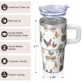 thumbnail image 3 of 20oz Chicken Pattern Tumbler with Handle Insulated Travel Mug Fun Birthday Christmas Gift for Chicken Lovers Women Men Fits Car Cup Holders Comfortable Grip Easy to Carry Errands Commutes, 3 of 6