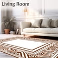 thumbnail image 2 of ODIKA 8'x10' Machine Washable Non-Slip Area Rug, Inspired Leather Look with Interlocking Motifs High Traffic Rug with Pad, Brown, 507961, 2 of 8