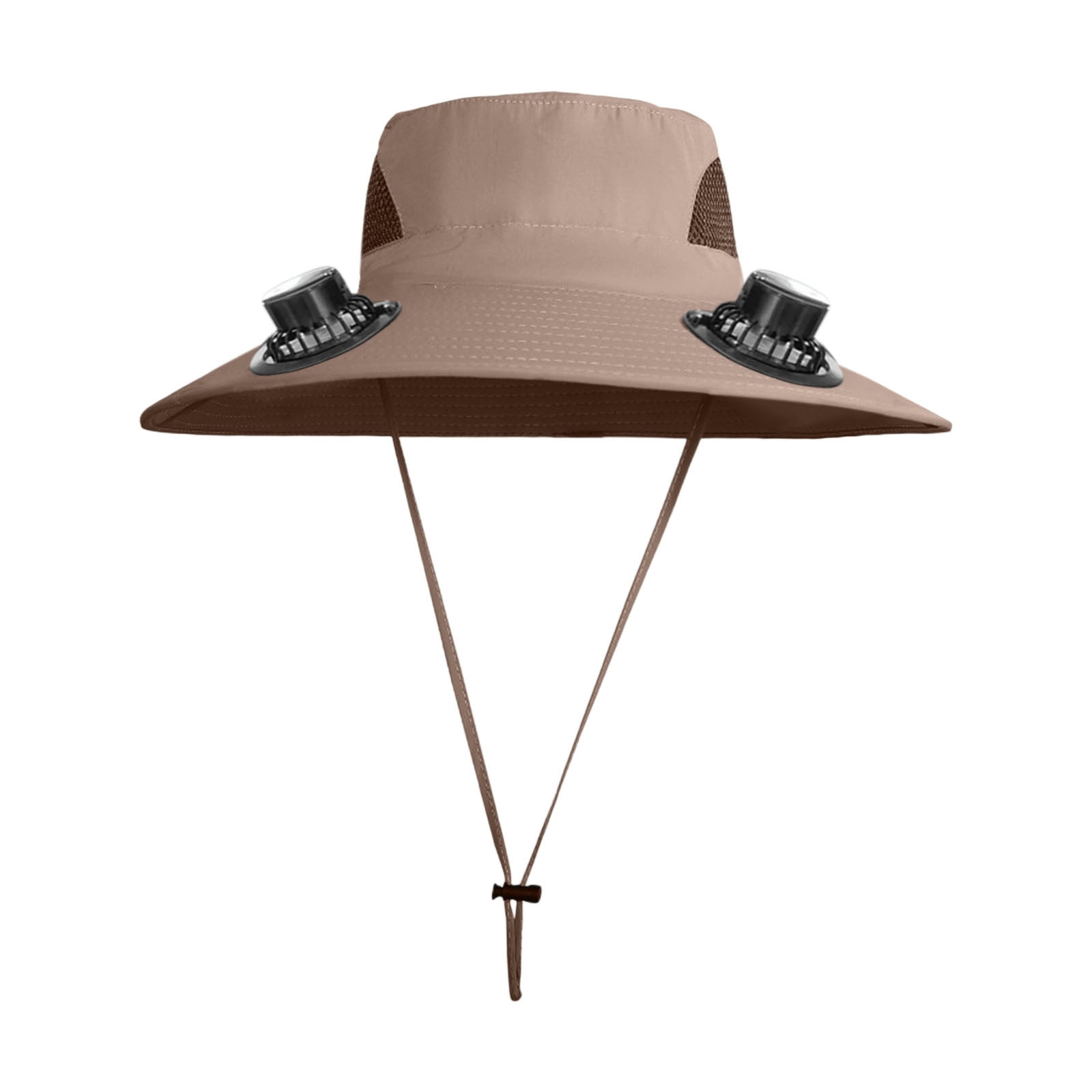 Hat With Fans Solar Power,Wide Brim Solar Fan Hat,Fishing Hat with Solar Fan,Solar Fan Hat Upf51+,Fan Hat with Fan Built in,USB Rechargeable(Khaki Gift:White Ice Sleeve 20in)from ANMUYUM