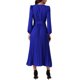 thumbnail image 3 of Vestido midi plisado fluido de manga larga con cuello en V y cinturón para mujer INSPIRE CHIC 2024 en azul real tamaño S, 3 of 6