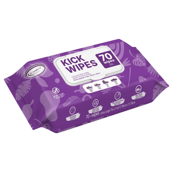 Air Jungles Sneaker Cleaning Wipes 70 Ct, Fresh Scent Dual-Textured Quick Clean for White Shoes, Boots & Clogs, XL 7x7 Inch, Removes Dirt, Safe for All Colors