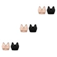 thumbnail image 3 of kurtrusly 2pieces Versatile Performance With Wide Application Sports Bra Seamless black+skin color XL 3Set, 3 of 6