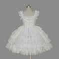 thumbnail image 4 of Qiopertar Women's Lace Dress with Bow Sleeveless Round Neck Casual Party Cocktail Short Dress, White XL, 4 of 4