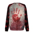 thumbnail image 3 of WTOBBY Women's Casual Raglan Sleeve Sweater Top with Halloween Print, Fashion Long Sleeve Round Neck Design for Cozy Wear, Perfect for Autumn and Casual Styles,Red 3XL, 3 of 4