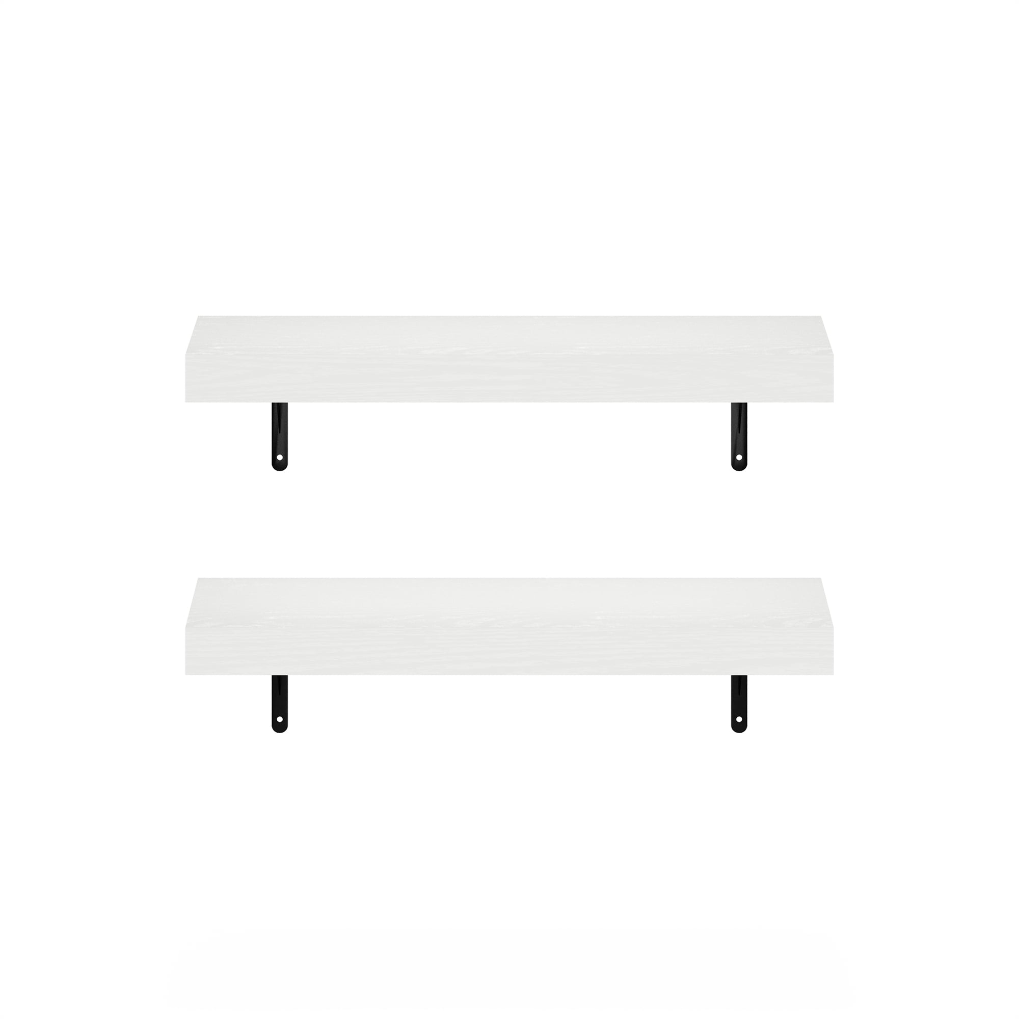 Furinno TANNA 22-Inch Wall Mounted Floating Display Shelves in White Set of 2
