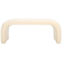 Safavieh Tenko Pine and Polyester Bench in Cream