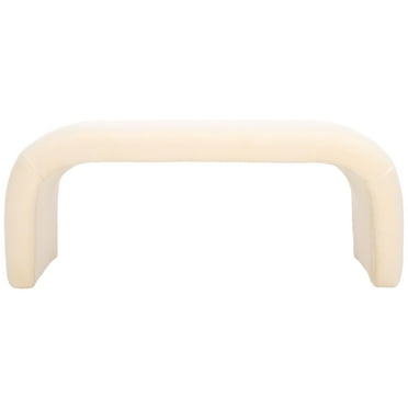 Safavieh Tenko Pine and Polyester Bench in Cream