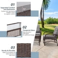 thumbnail image 6 of All-Weather Rattan Patio Furniture Set of 4, Outdoor Wicker Conversation Sets with Arm Chairs, Tempered Glass Table, Cushions, Sectional Sofa Set for Backyard Garden Poolside, K3001, 6 of 10