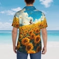 thumbnail image 4 of Pofeuu Clear Sky Sunflower Print Hawaiian Shirt for Men Sleeves Casual Button Down Summer Beach Dress Shirts T-Shirts,Large, 4 of 7