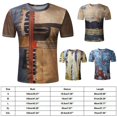 thumbnail image 3 of T-Shirt Mens Vintage Printed Short Sleeve Blouse Summer Casual Fitness Tops Tee, 3 of 12
