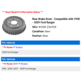 thumbnail image 2 of Rear Brake Drum - Compatible with 1998 - 2009 Ford Ranger 1999 2000 2001 2002 2003 2004 2005 2006 2007 2008, 2 of 2