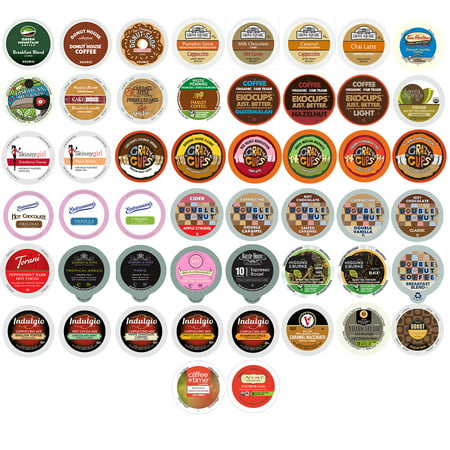 50-count COFFEE, HOT COCOA, CAPPUCCINO & TEA Single Serve Cups for Keurig K Cup Brewers Variety Pack