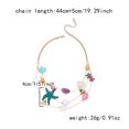 thumbnail image 2 of NICKSUN Boho Summer Beach Layered Necklace, Multilayer Starfish Scallop Pearl Y-Drop Long Chain, Colorful Enamel Rhinestone Ocean Stackable Statement Jewelry, 2 of 7