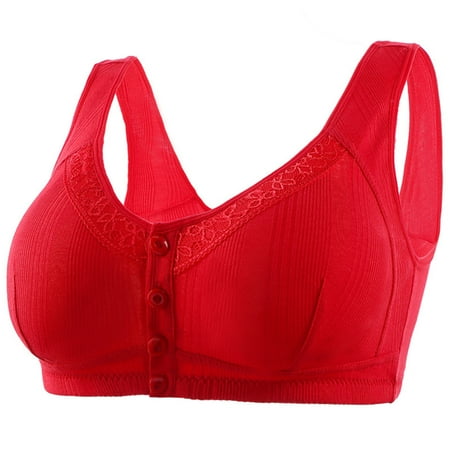 Bras for Women Plus Size Lightly Lined Bra Feature V-Neck Balconette Bra Style W-1937 Red 40