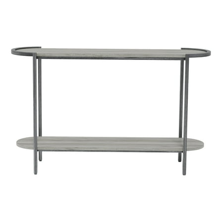 Rowland 1-Shelf Metal Console Table, Light Gray