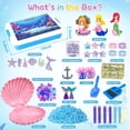 thumbnail image 4 of Set de arte con forma de arena Ynanimery Sensory Bin con forma de sirena con juego de juguetes, 4 of 8