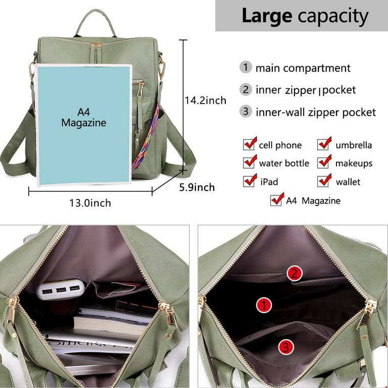 Women Backpack for Travel / Large Backpack With Zipper Pocket 