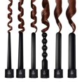 thumbnail image 2 of 6 In 1 Curling Iron Wand Set With 6 Interchangeable Ceramic Barrels And Heat Protective Glove (black-6in1) A, 2 of 5