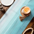 thumbnail image 3 of Table Runners 120 Inches Long Dress Scarves, Teal Blue Summer Beach Farmhouse Coffee/Dining/Kitchen Table Decor Table Runner for Living Room, Coastal Vacation Blue Wooden 13x120 Inch, 3 of 9
