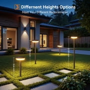 Solar Pathway Lights Outdoor, 6 Pack 2X Brighter Solar Lights Outdoor Waterproof, Taller Pathway Light with Larger Panel, Auto On/Off Up to 12Hrs Driveway Light for Yard Outside Patio Path Lawn
