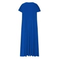 thumbnail image 5 of Royal Blue Plain for Women Fall Summer Short Sleeve Crewneck Lace Spandex Long Midi Knee Length Long Dress Womens 2025 Clothing Regular Fit Country Concert S, 5 of 7