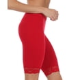 thumbnail image 5 of Sakkas Cotton Blend Lace Trim Stretch Bike Shorts - Made in USA - Red - Large, 5 of 6