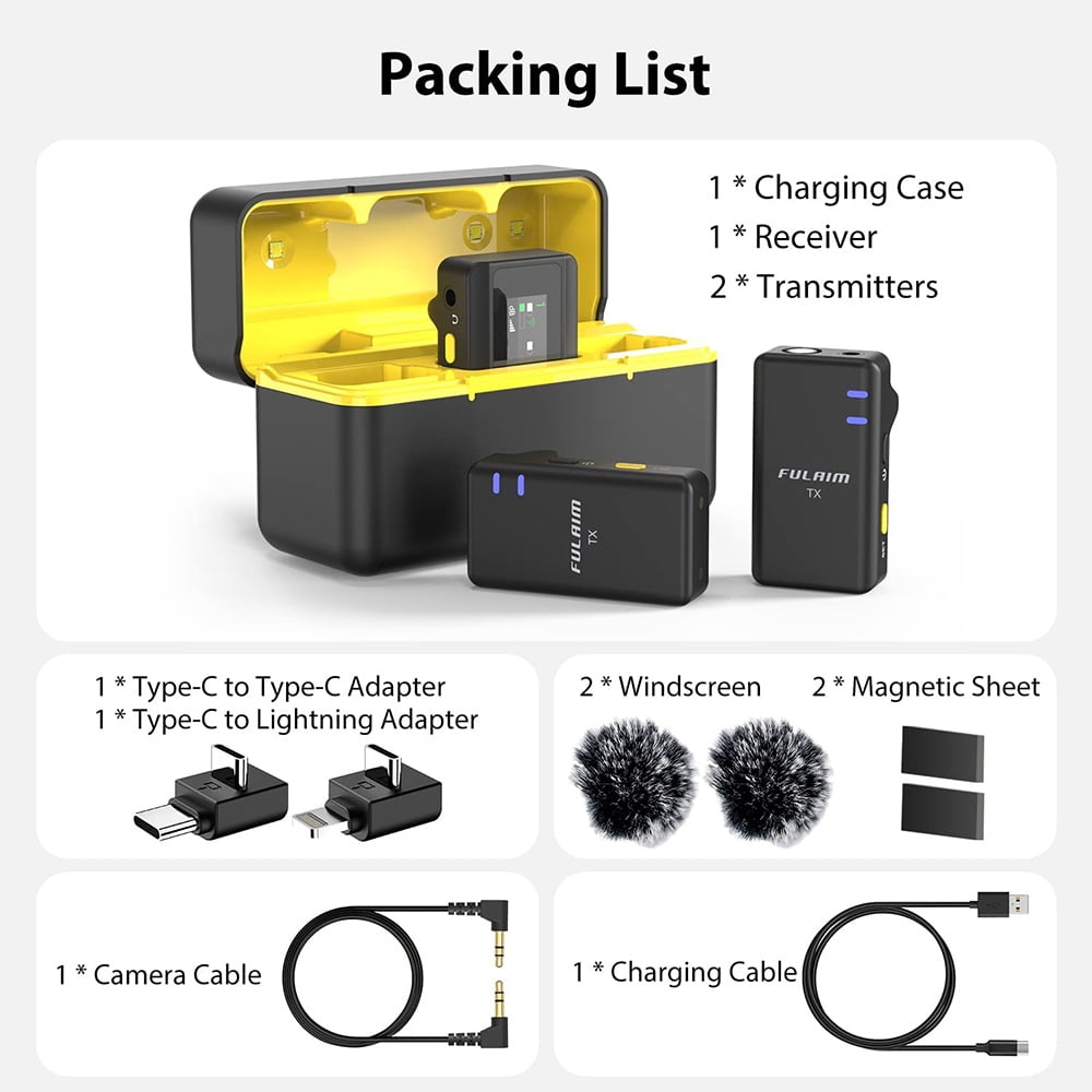 Dadypet Wireless Lavalier Microphone System for Clear Audio Recording, Microphones for Presentations and Interviews