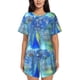 thumbnail image 1 of Balery Peacock Conjunto de Pijama para Mujer con Estampado, Dos Piezas de Manga Corta y Shorts, Ropa de Dormir Suave con Cuello Redondo y Bolsillos-Small, 1 of 6
