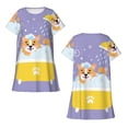 thumbnail image 5 of Salouo Corgi Washing in Bathtub Print Short Sleeve Sleepshirt for Womens Comfy Nightgown Scoopneck Cute Nightdress Ruffle -XX-Large, 5 of 7