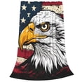 thumbnail image 2 of Honeii American Bald Eagle Print Fleece Blanket - Throw Blanket for Bed, Sofa, Couch, Camping, and Travel , Microplush Ultra Soft Warm Blanket-80"x60", 2 of 7
