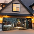 thumbnail image 1 of Christmas Barn Garage Door Banner Large Christmas Background Christmas Door Decorations Holiday Cover Garage Banner For Outdoor Christmas Garage Door Banner, 1 of 4