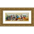 thumbnail image 1 of West, Ronald 18x9 Gold Ornate Wood Framed with Double Matting Museum Art Print Titled - After the Market, 1 of 4