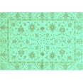 thumbnail image 1 of Ahgly Company Machine Washable Indoor Rectangle Oriental Turquoise Blue Modern Area Rugs, 4' x 6', 1 of 4