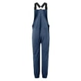 thumbnail image 4 of Women's Overalls Baggy Warm Winter Fleece Jumpsuit Cozy Bib Adjustable Straps Fuzzy Sherpa Lined Overalls with Zip Pockets Dark Blue S, 4 of 6