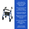 thumbnail image 4 of McKesson Rollator Walker for Seniors with Seat, Wheels - Blue, 300 lbs Capacity, 1 Ct, 4 of 12