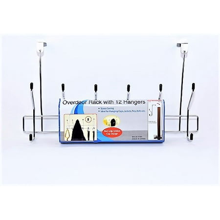 Non-Slip Rubber Cap Design 12 Hangers Over Door Rack
