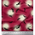 thumbnail image 1 of Soimoi Cotton Cambric Fabric Moon & Bat Halloween Print Fabric by The Yard 42 Inch Wide, 1 of 1