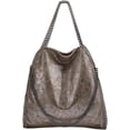 thumbnail image 1 of LHSHID Vegan Leather Hobo Bag for Women PU Leather Shoulder Bag Large Handbag Totes Trendy Chain Purse Top Handle Bag, 1 of 7