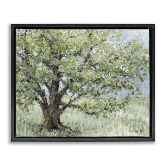 Stupell Industries Summer Oak Splendor Landscape Black Framed Floater Canvas Wall Art, design by Lanie Loreth