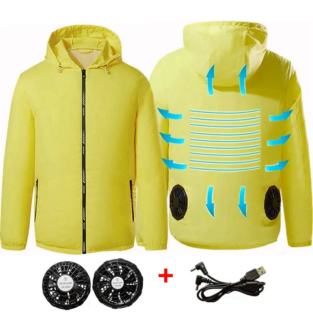 2024 Outdoor Summer USB Electric fan cooling Jackets men Air