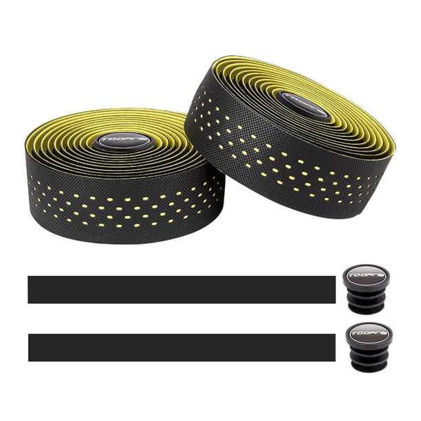 Cintas de barra de mango de bicicleta Cinturones de envoltura antideslizante Abrafalización impermeable Absorción de impermeabilidad Anti-vibración MTB Montar a caballo Accesorios Amarillo 2 piezas Advancent OD002128-02B