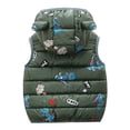 thumbnail image 4 of 2-7Y Kids Baby Boys Girls Winter Dinosaur Hooded Vest Lightweight Puffer Sleeveless Jacket, 4 of 5