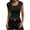 Black, variant on Womens Short Sleeve Shirts Crewneck Ribbed Knit Slim Fitted T-Shirt Summer Basic Tight Tee 2025 Crop Tops